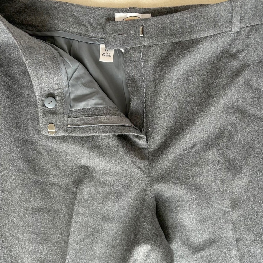 Talbots Dress Pants Womens 14 Gray Stretch Wool Italian Fabric Straight Career - Picture 4 of 7